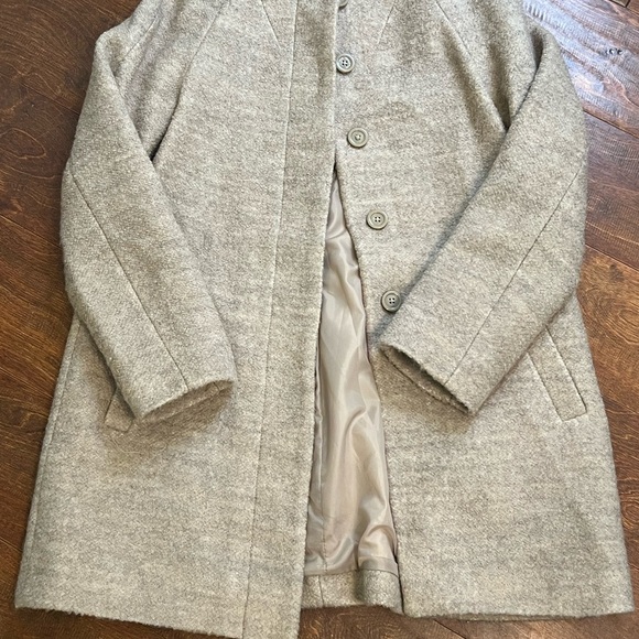 Anne Klein Beige Classic Wool Coat - Picture 1 of 4